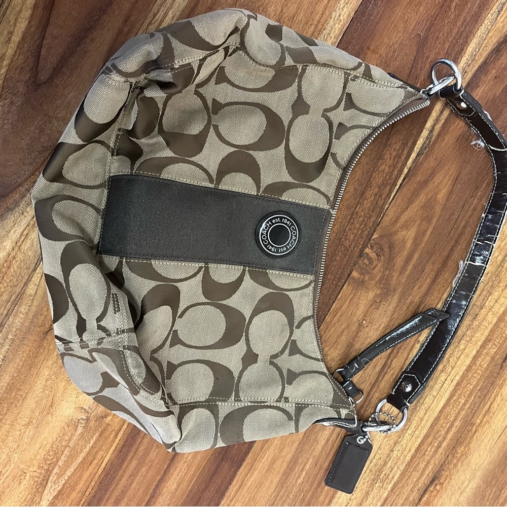 Vintage Coach Signature Canvas Hobo Bag